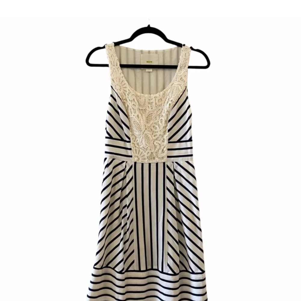 Maeve Anthropologie white & blue striped dress.  Size 4